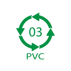 High-density Polyethylene 03 PVC Icon Symbol