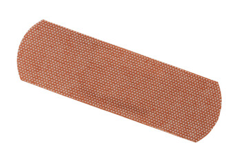 Close-up of fabric adhesive bandage isolated on white