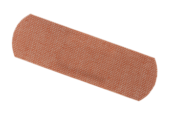 Close-up of fabric adhesive bandage isolated on white