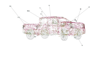 Truck Model UI. HUD Truck Scanning