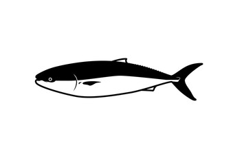 ブリのモノクロアイコン。出世魚の代名詞です。