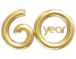 happy anniversary Number Gold 3D