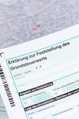 Meldebogen für die Grundsteuer Erklärung Grundsteuererklärung ans Finanzamt in Stuttgart, Deutschland