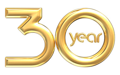 happy anniversary Number Gold 3D