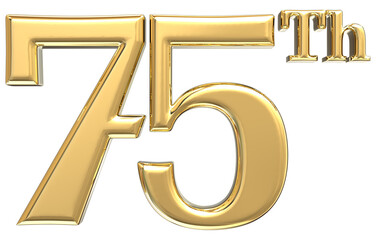 happy anniversary Number Gold 3D