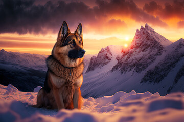 German shepherd. Portrait of a german shepherd dog. generative ai. Dog portrait - obrazy, fototapety, plakaty