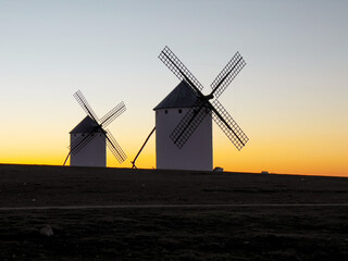 windmill in sunset