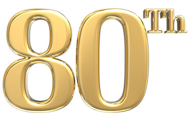 happy anniversary Number Gold 3D