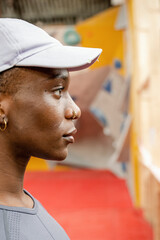 Close-up of woman at gym