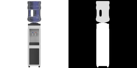 3D rendering illustration of a rectangular water cooler