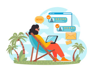 Fototapeta premium Summer holiday activities. People relaxing and resting outdoors.