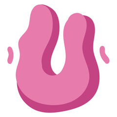 U flat icon