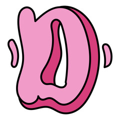 D filled outline icon