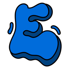 Obraz premium E filled outline icon
