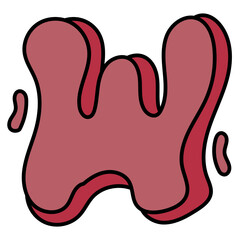 W filled outline icon