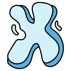 X filled outline icon