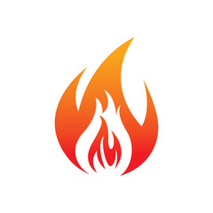 Fire logo design illustration and fire symbol