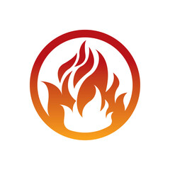 Fire logo design illustration and fire symbol