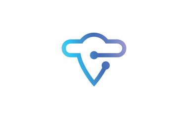 Letter T Tech Logo Design.