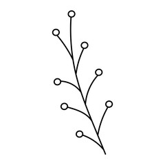 Branch doodle abstract. Hand drawn outline vector illustration.