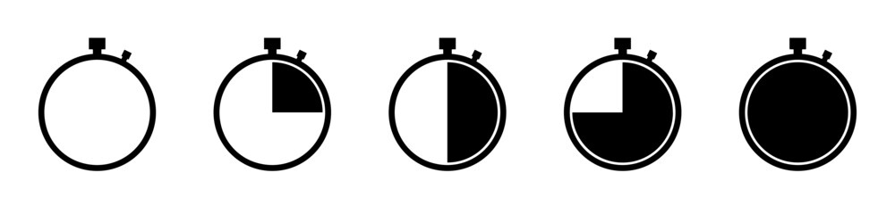 Timer icons vector set. Stopwatch symbol collection. EPS 10