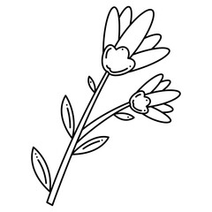 Flower doodle abstract third. Hand drawn outline vector illustration.