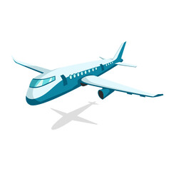 Transport airplane or airbus plane. Flat vector - obrazy, fototapety, plakaty