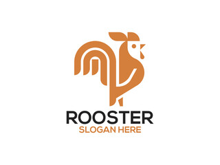 Rooster chicken modern creative logo design vector template
