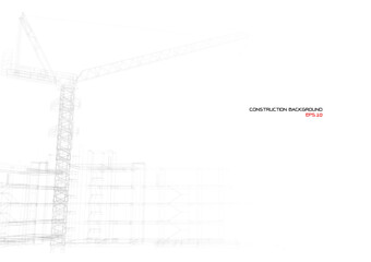 Silhouette of site construction with isolated on white background,EPS10