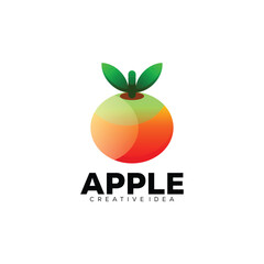 vector illustration apple gradient logo colorful