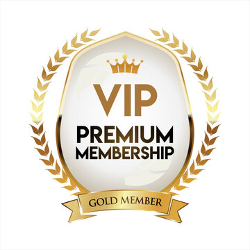 Golden badge VIP golden member retro design  