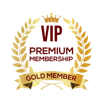Golden badge VIP golden member retro design  