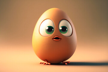 Fototapeta premium egg character with a funny expression