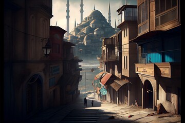 Istanbuls urban environment in Turkey. Generative AI
