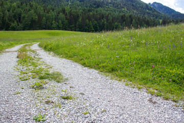 Path in Lienz Dolomites in Austria. East Tyrol
