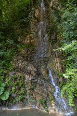 Russia, Sochi, Krasnodar Territory, Chvizhepse Mineral spring in Sochi. Artificial waterfall