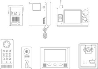 Vintage telecommunication intercom illustration vector sketch