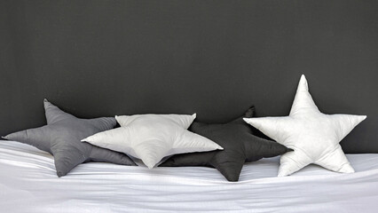 Star Shape Pillows Grayscale