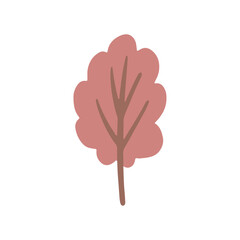 Cute modern pink tree. Boho vector illustration isolated on white 