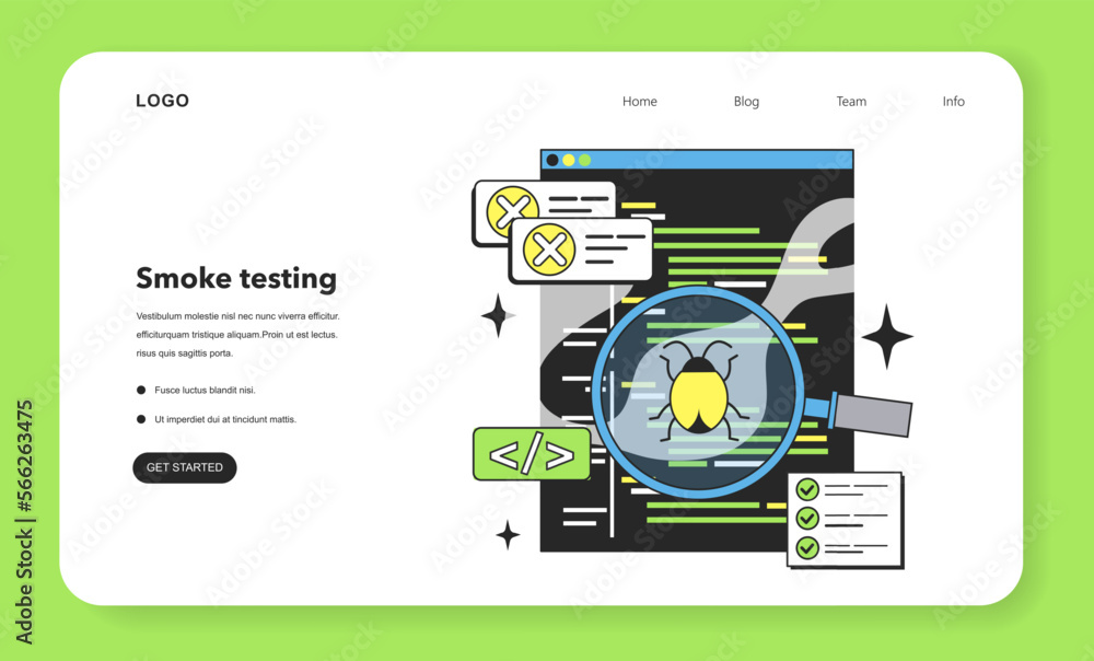 Poster smoke testing technique web banner or landing page. software testing