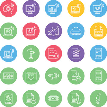 Computer Science, Computer Science icons set, Computer Science vector icons, Computer Science icons pack, Computer icons set, Computer vector icon, Computer Science outline background icons set