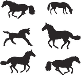 Beautiful horse silhouette vector art design.
