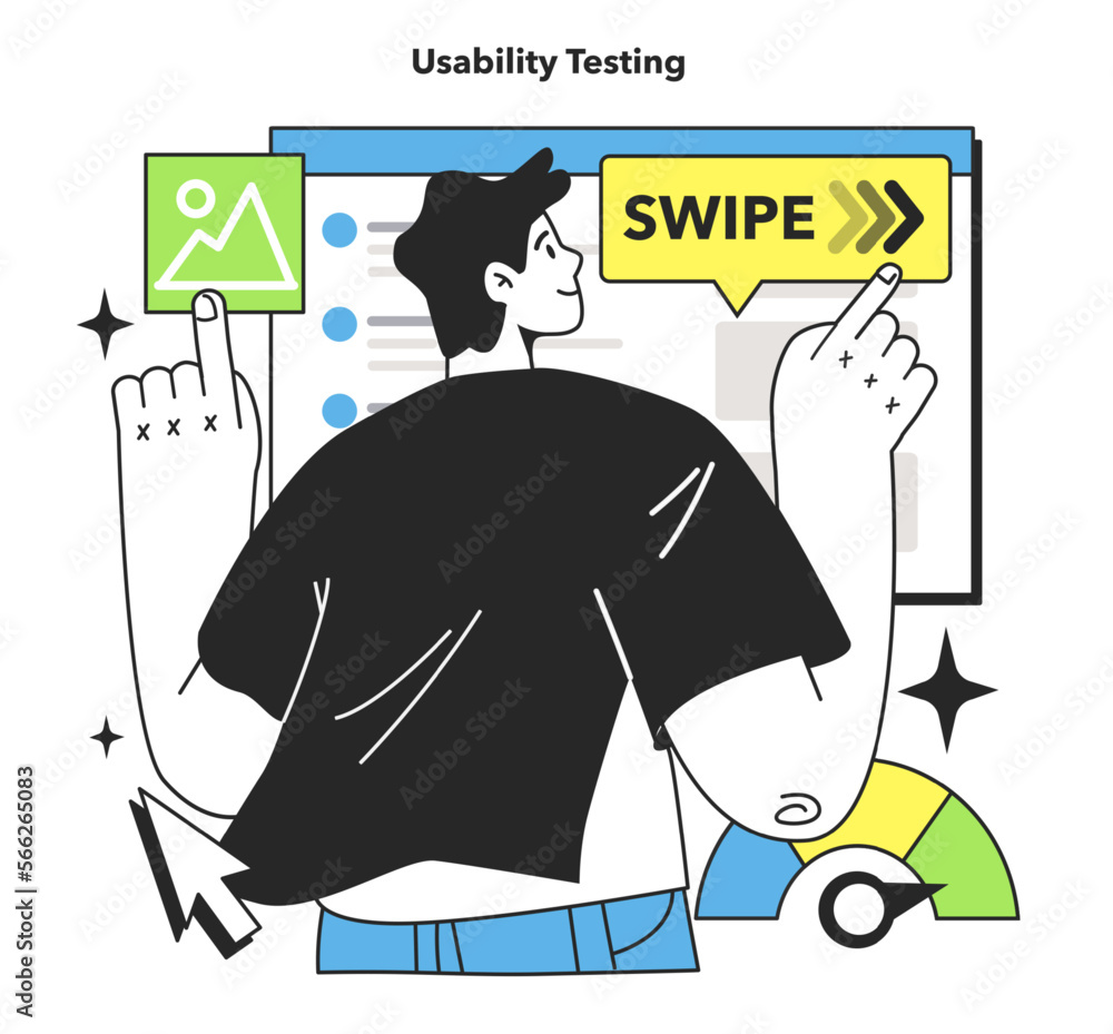 Poster usability testing technique. software testing methodology. it specialist