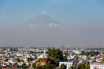 Popocatepetl volcano view from Cholula