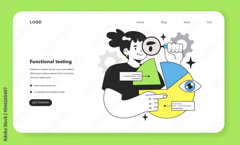 Poster functional testing technique web banner or landing page. software