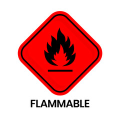 Vector Flammable , hazard warning sign flammable icon isolated on white background.