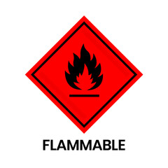 Vector Flammable , hazard warning sign flammable icon isolated on white background.