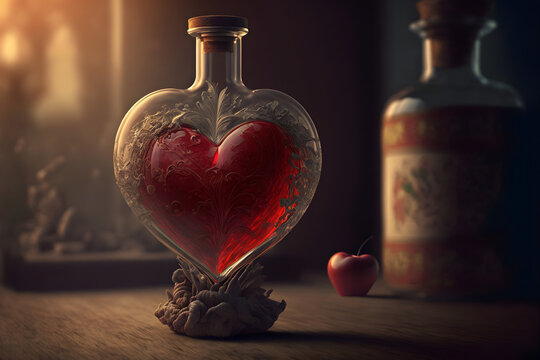Closeup of a love potion.