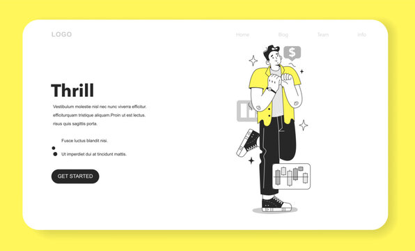 Cycle of investor emotions web banner or landing page.
