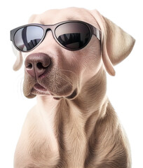 Labrador retriever dog with sunglasses. generative ai